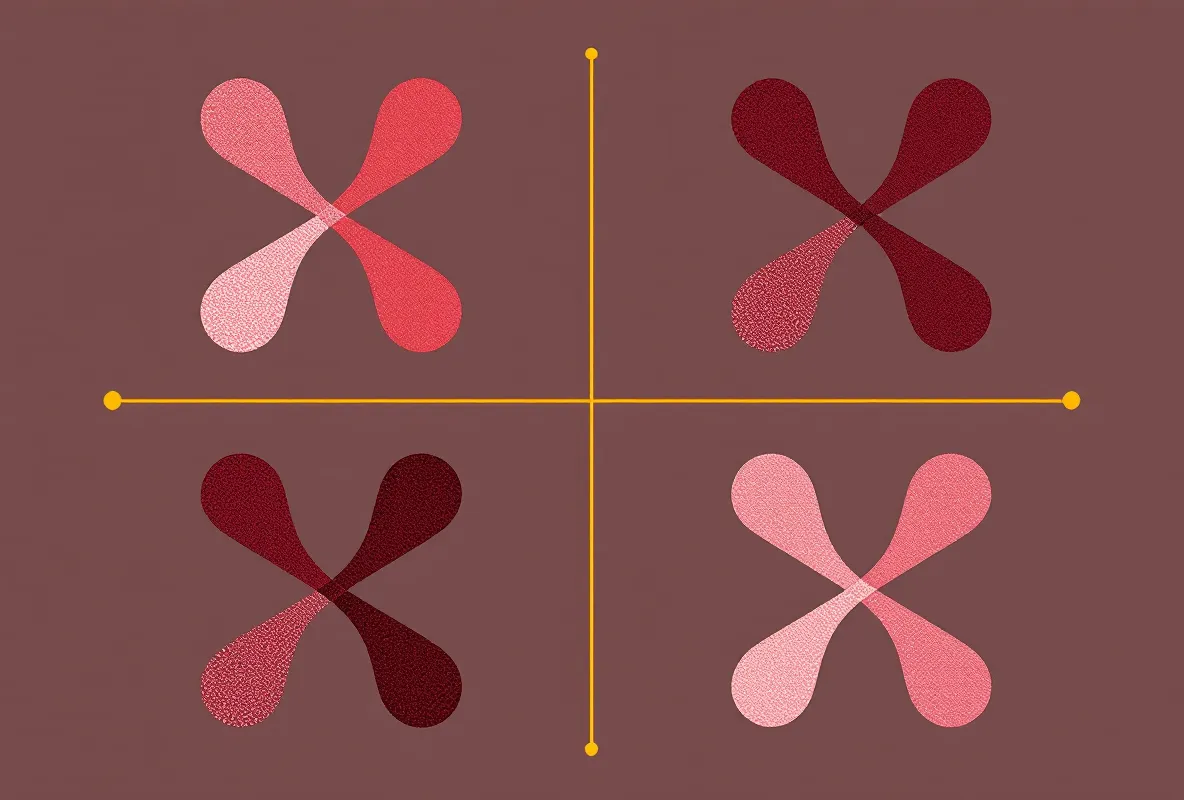 Abstract diagram of four melanocortin receptor motifs in a grid
